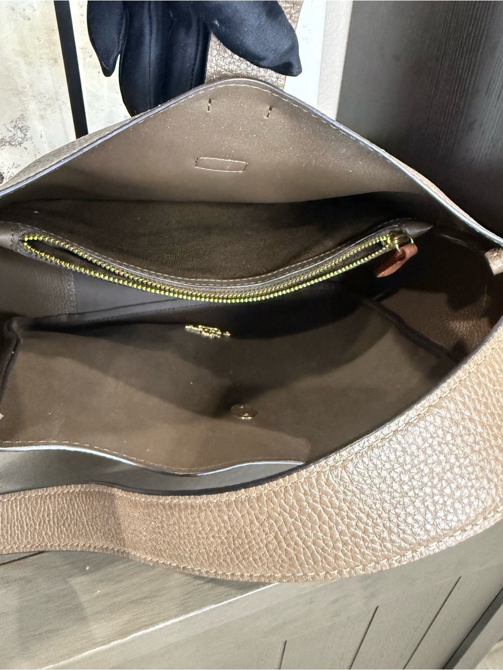 Coach Hadley Convertible Crossbody Bag Dark Stone Pebble Leather - Picture 10 of 11